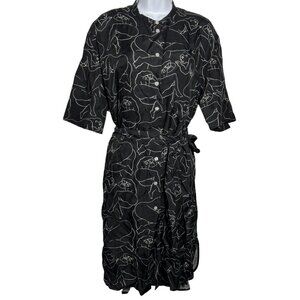 By MALENE BIRGER black womens shirtdress Dress Size 38 8 short sleeves belted